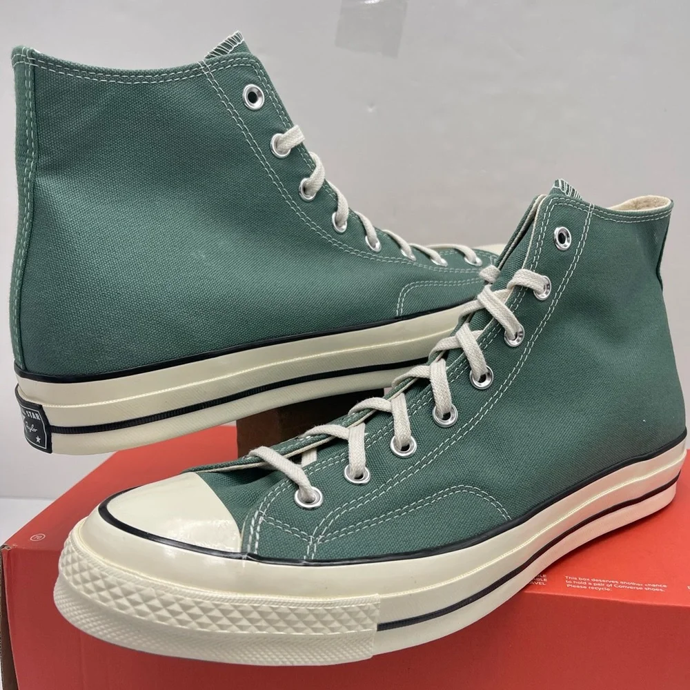 Converse Men's A06521C CHUCK 70 HI ADMIRAL ELM/EGRET/BLK Green High-Top Sneakers